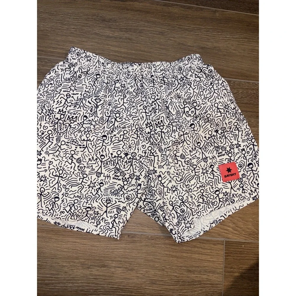 Saysky Men's Contemporary Cartoon Pace Running Shorts 5